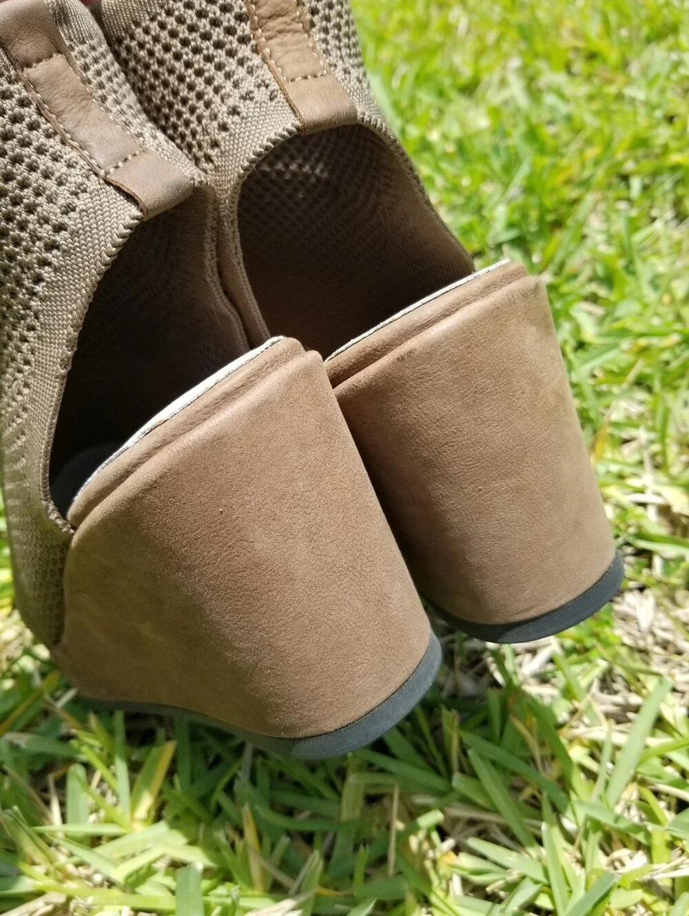 Eileen Fisher Brown Warrick Knit Wedge Sandal Booties Size 7.5